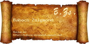 Babocs Zsigmond névjegykártya